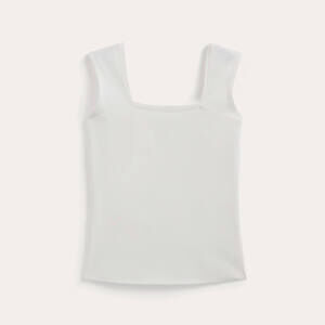 Everlane Women's Form Square-Neck Tank in White, Size Extra Small, Cotton